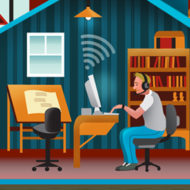 ?Telecommuting? Illustration Commissioned By Infographicworld in NY City.